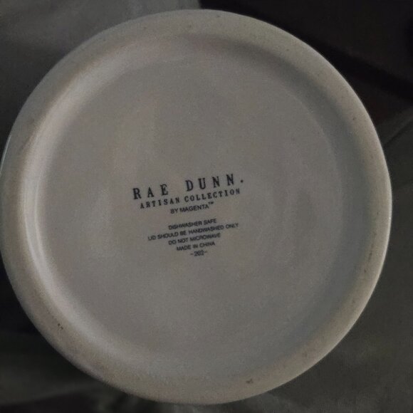 Rae Dunn Puppy Love white ceramic treat canister with lid, black lettering NWOT - Picture 6 of 10